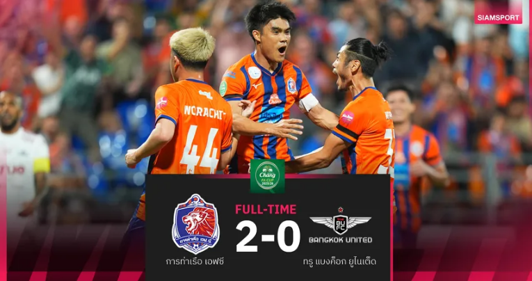 การท่าเรือ ทุบ ทรู แบงค็อก ยูไนเต็ด 2-0 ลอยลำ16ทีม ช้าง เอฟเอ คัพ